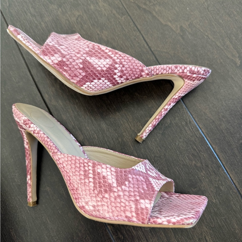 Pink Snakeskin Heels